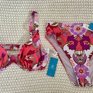 Cupshe Pink Floral Underwire Bikini Set